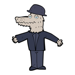 cartoon werewolf wearing hat