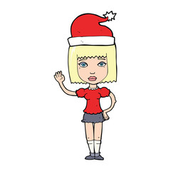 cartoon woman ready for christmas
