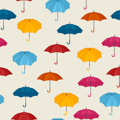 Fototapeta na wymiar Seamless pattern with colored umbrellas for background design