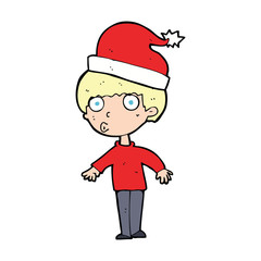 cartoon man ready for christmas