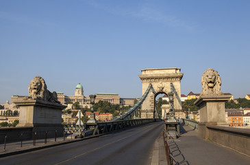 Chain Bridge and Buda Castle in Budapest