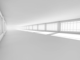Obraz premium empty white open space 3D rendering