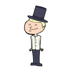 cartoon man wearing top hat