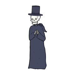 spooky skeleton man in top hat