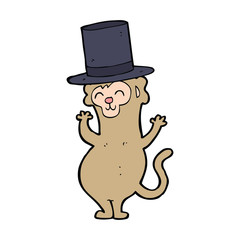 cartoon monkey wearing top hat