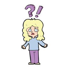 cartoon confused woman