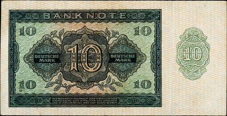 Historische Banknote, 1948, Zehn Deutsche Mark, Deutschland