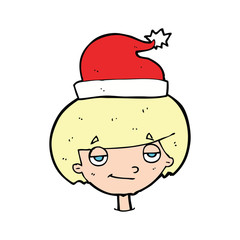 cartoon boy in santa hat