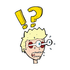 cartoon startled boy