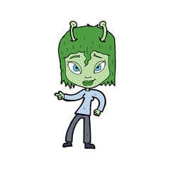 cartoon alien woman