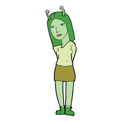 cartoon alien woman