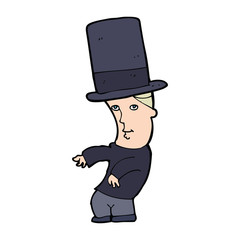 cartoon man wearing top hat