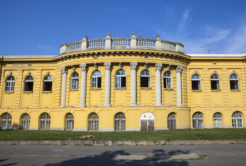 Fototapeta na wymiar Exterior of the Palace Housing thr Szechenyi Baths in Budapest