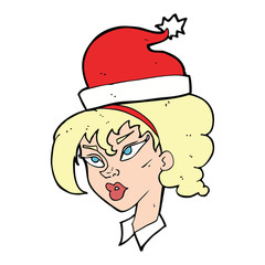 cartoon woman ready for christmas