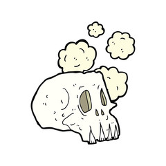 cartoon dusty old skull