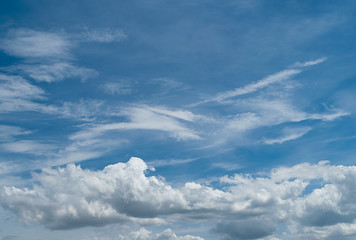 Fototapeta premium blue sky background with tiny clouds