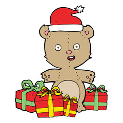 cartoon christmas teddy bear