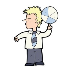 cartoon school boy with ball