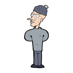 cartoon man wearing winter hat