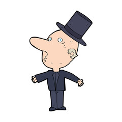 cartoon man wearing top hat