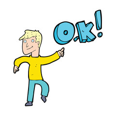 cartoon man thinking OK