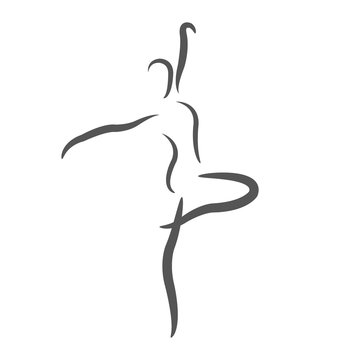 Sketched dancing woman.