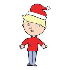 cartoon boy in santa hat