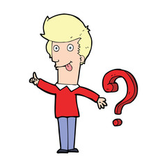 cartoon man with question