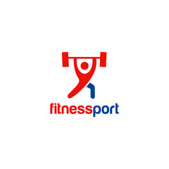 fitness sport people work out logo