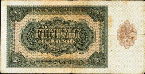 Historische Banknote, 1948, Fünfzig Deutsche Mark, Deutschland