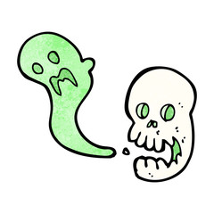 cartoon spooky skull