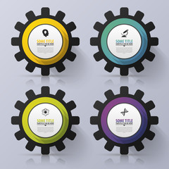 Color Gears Infographics. Options Banner. Vector illustration