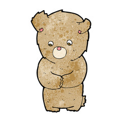 cartoon shy teddy bear