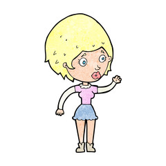 cartoon woman waving