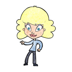 cartoon woman pointing