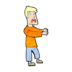 cartoon terrified man