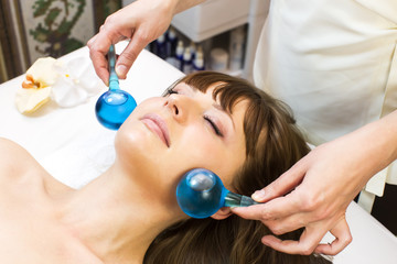 Woman in a beauty salon doing massage