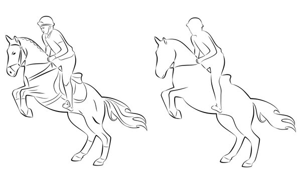horse rider, vector illustration