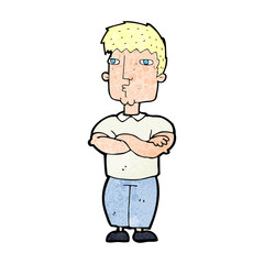 cartoon man with crossed arms