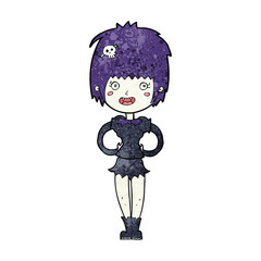 cartoon happy vampire girl