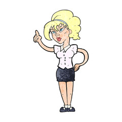 cartoon woman with idea