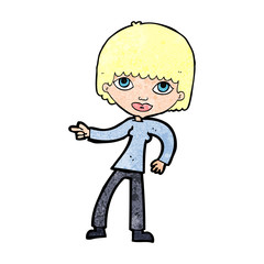 cartoon woman pointing