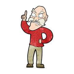 cartoon old man laying down rules