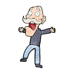 cartoon shocked old man