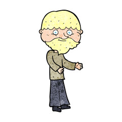 cartoon happy bearded man
