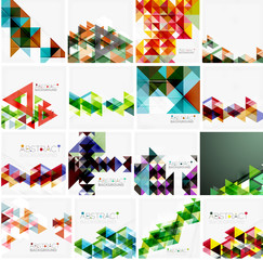 Set of triangle geometric abstract backgrounds. Universal