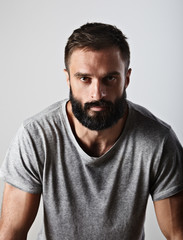 Portrait of a brutal bearded man