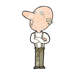 cartoon old man with folded arms