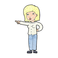 cartoon woman pointing