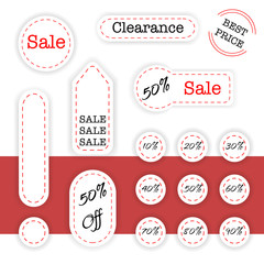 Set of sale labels